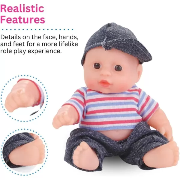 imageLiberty Imports 6 Pack  Baby Dolls Cute Little Vinyl 8quot Infant Dolls Mini Nursery Toys for Girls Kids Toddlers  Bulk Gift Bundle Party Favors Supplies
