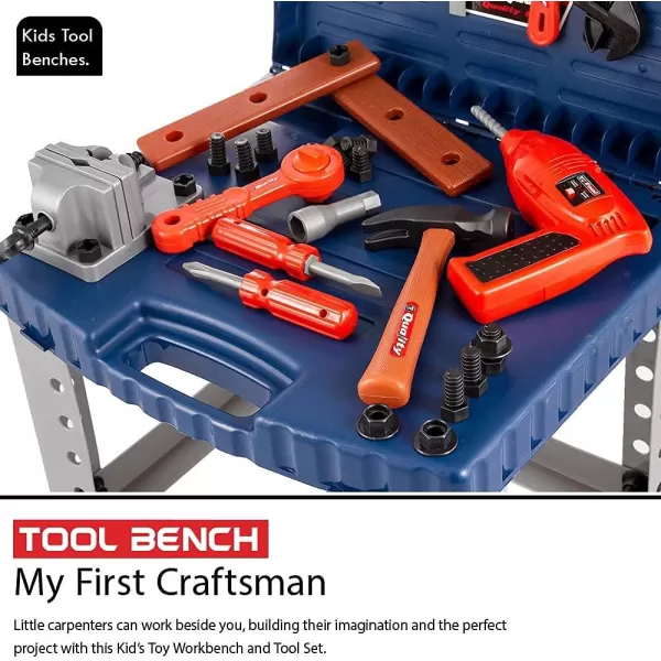 imageLiberty Imports Kids Toy Tool Workbench with Realistic Tools and Electric Drill  68 Pcs Pretend Play Construction Workshop Toolbench STEM Building Toys
