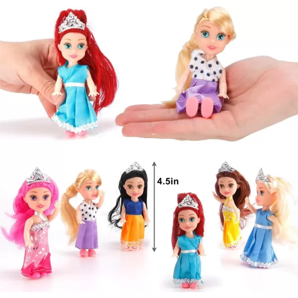 imageLiberty Imports Little Royal Princess Toddler Dolls with Dresses Girls Imaginative Pretend Play Small Dolls Party Favors Collection 6 Pack12 Pack