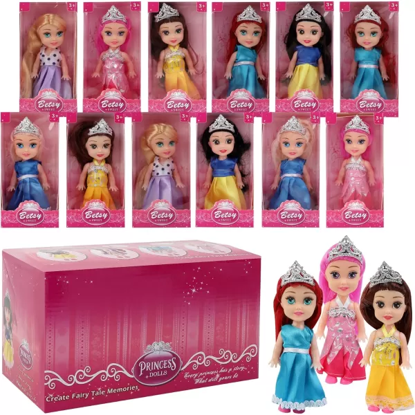 imageLiberty Imports Little Royal Princess Toddler Dolls with Dresses Girls Imaginative Pretend Play Small Dolls Party Favors Collection 6 Pack12 Pack