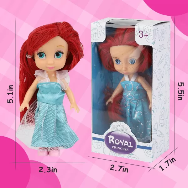 imageLiberty Imports Little Royal Princess Toddler Dolls with Dresses Girls Imaginative Pretend Play Small Dolls Party Favors Collection 6 Pack12 Pk  5