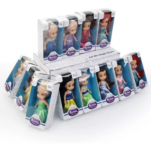 imageLiberty Imports Little Royal Princess Toddler Dolls with Dresses Girls Imaginative Pretend Play Small Dolls Party Favors Collection 6 Pack12 Pk  5