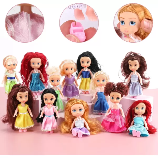 imageLiberty Imports Little Royal Princess Toddler Dolls with Dresses Girls Imaginative Pretend Play Small Dolls Party Favors Collection 6 Pack12 Pk  5