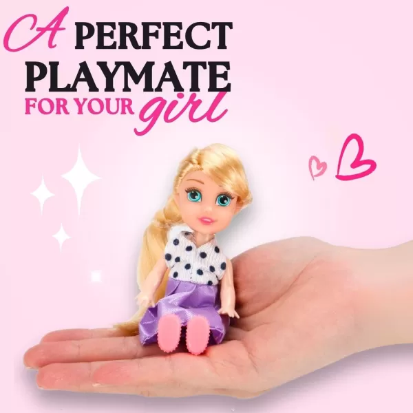 imageLiberty Imports Little Royal Princess Toddler Dolls with Dresses Girls Imaginative Pretend Play Small Dolls Party Favors Collection 6 Pack6 Pack