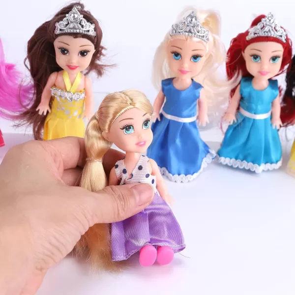 imageLiberty Imports Little Royal Princess Toddler Dolls with Dresses Girls Imaginative Pretend Play Small Dolls Party Favors Collection 6 Pack6 Pack