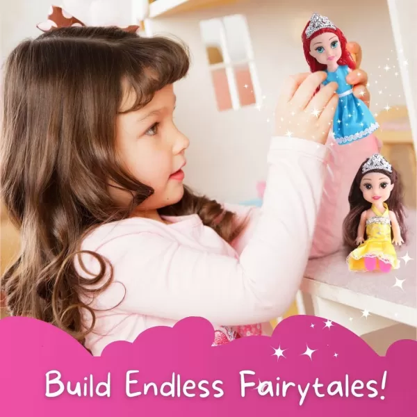 imageLiberty Imports Little Royal Princess Toddler Dolls with Dresses Girls Imaginative Pretend Play Small Dolls Party Favors Collection 6 Pack6 Pack