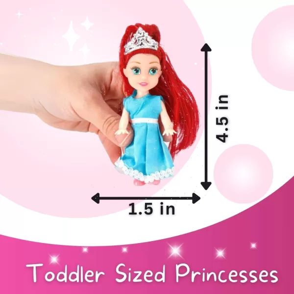 imageLiberty Imports Little Royal Princess Toddler Dolls with Dresses Girls Imaginative Pretend Play Small Dolls Party Favors Collection 6 Pack6 Pack
