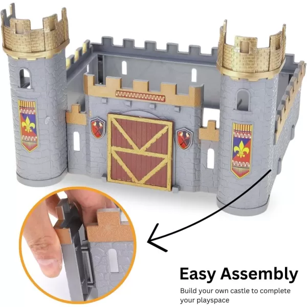 imageLiberty Imports Medieval Castle Kingdom Knights Action Figure Toy Army Playset with Castle Figurines Catapult and Acessories Kids Playset in Storage Bucket