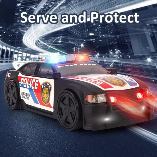 imageLiberty Imports Motorized Police Cruiser Kids Toy Cop Car Electric Model Rush ampamp Rescue Vehicle 116 Scale with Button Activated Forward Reverse Motion Siren Sounds and Flashing Lights