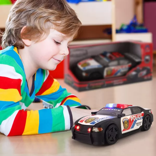 imageLiberty Imports Motorized Police Cruiser Kids Toy Cop Car Electric Model Rush ampamp Rescue Vehicle 116 Scale with Button Activated Forward Reverse Motion Siren Sounds and Flashing Lights