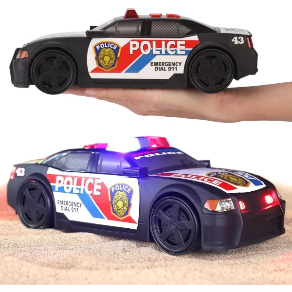 imageLiberty Imports Motorized Police Cruiser Kids Toy Cop Car Electric Model Rush ampamp Rescue Vehicle 116 Scale with Button Activated Forward Reverse Motion Siren Sounds and Flashing Lights
