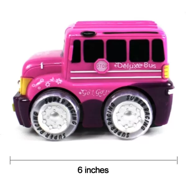 imageLiberty Imports My First RC Car for Girls  Pink ampamp Purple 2CH Racer with Music Lights and Easy Controls Ideal for Kids and Toddlers School Bus Design