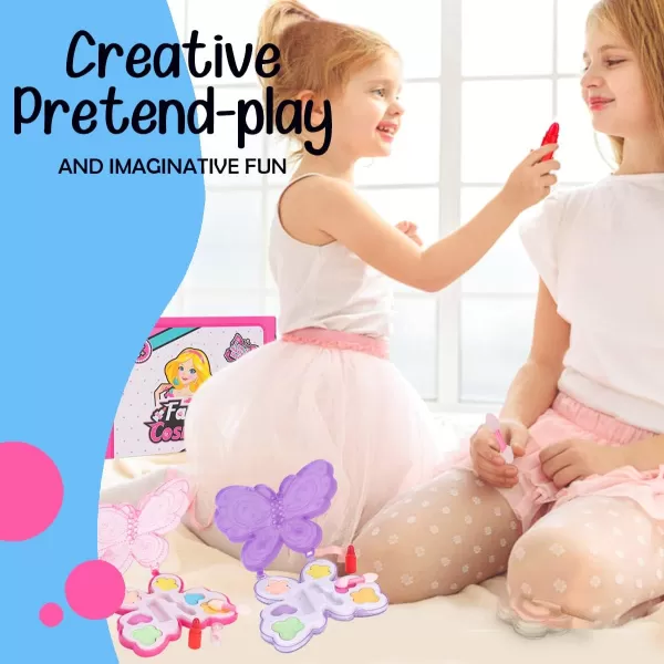 imageLiberty Imports Petite Girls Cosmetics Play Set  Washable and Non Toxic  Princess Real Makeup Kit with Case  Ideal Gift for Kids 12 Pack Favors
