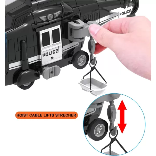 imageLiberty Imports Police Rescue Helicopter Friction Powered Toy Vehicle for Boys  Push and Go Chopper with Pretend Play Action Lights and SoundsPolice