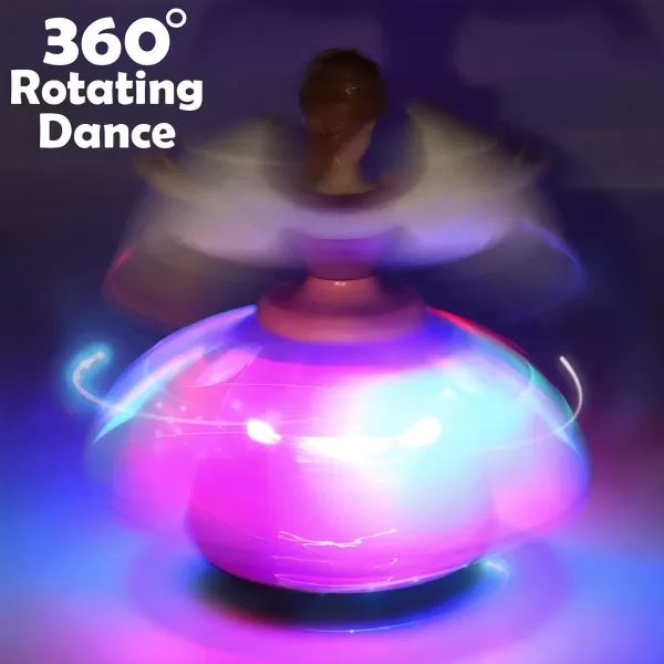 imageLiberty Imports Princess Musical Dancing Angel Doll with 3D LED Lights Music and 360 Spinning  Bump and Go Electric Musical Fairy Girl Toy for Kids