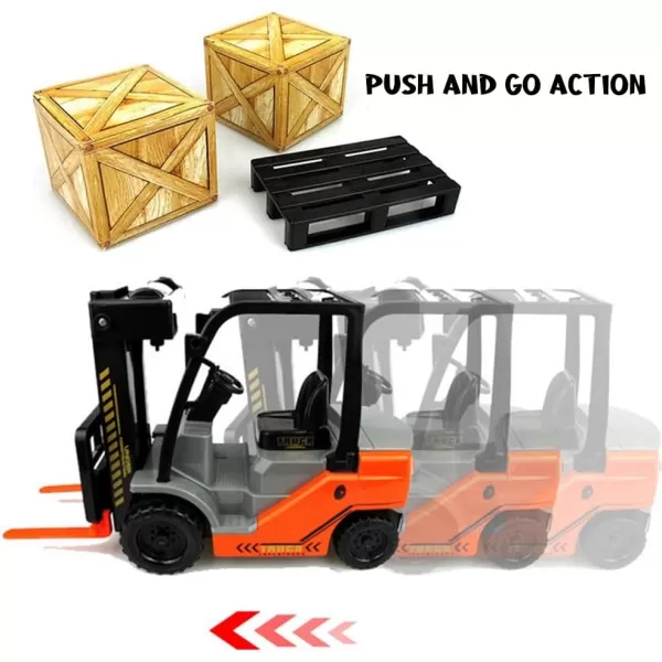 imageLiberty Imports Toy Forklift Truck with Pallet ampamp Cargo  122 Scale Friction Powered Wheels ampamp Manual Lifting Control  Warehouse Lifting Vehicle for Kids Play