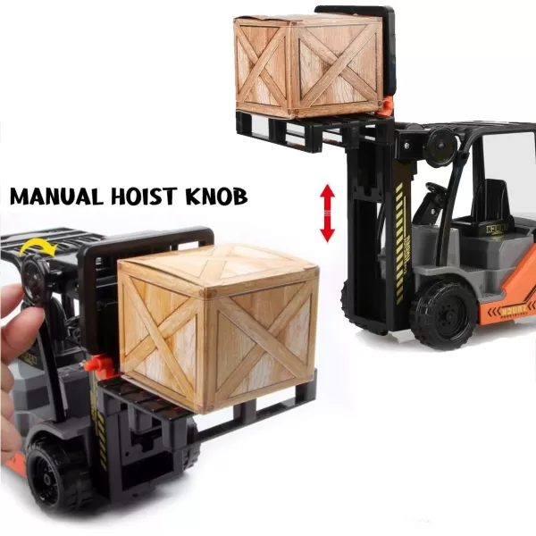 imageLiberty Imports Toy Forklift Truck with Pallet ampamp Cargo  122 Scale Friction Powered Wheels ampamp Manual Lifting Control  Warehouse Lifting Vehicle for Kids Play