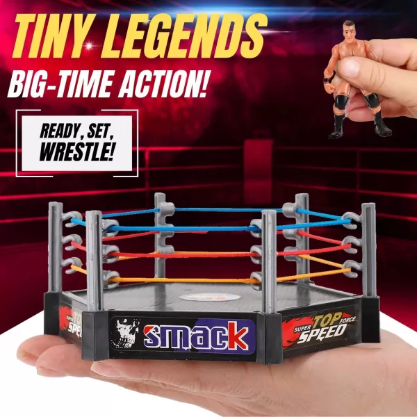 imageLiberty Imports Ultimate 32Piece Wrestling Miniature Toys for Kids Pretend Play Wrestler Figures with 2 Rings ampamp Realistic Accessories for Boys and Girls Great for Cake Toppers Parties