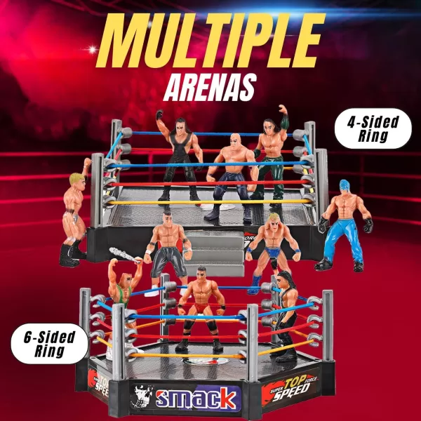 imageLiberty Imports Ultimate 32Piece Wrestling Miniature Toys for Kids Pretend Play Wrestler Figures with 2 Rings ampamp Realistic Accessories for Boys and Girls Great for Cake Toppers Parties
