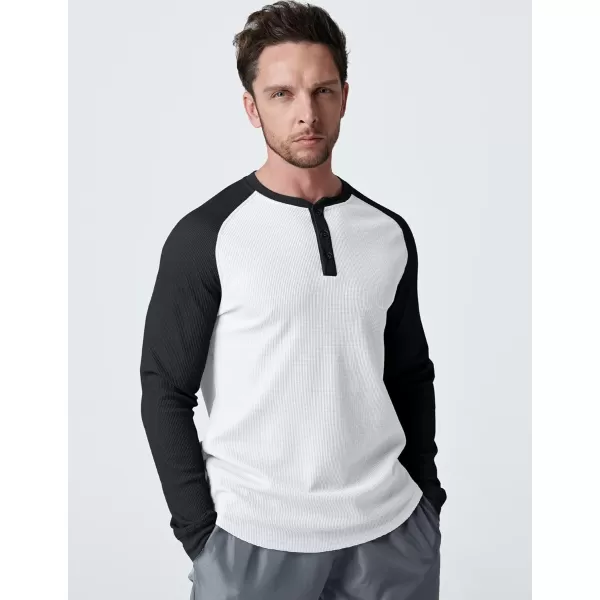 imageLiberty Pro 3 Pack Mens Waffle Henley Thermal Long Sleeve Shirts Casual Fitted Fall Shirts for MenWhiteblackBlackgrayNavygray