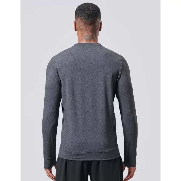 imageLiberty Pro 3Pack Thermal Fleece Active Long Sleeve Shirts for Men Athletic Crewneck Pullover SweatshirtsBlueBurgundyCharcoal