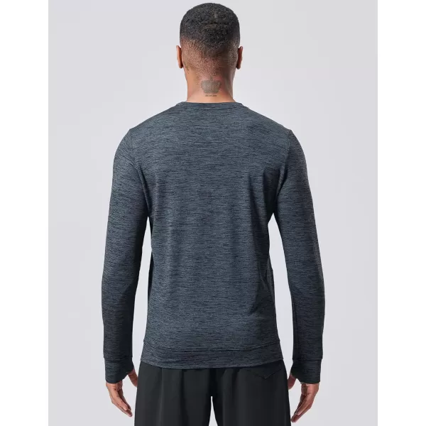 imageLiberty Pro 3Pack Thermal Fleece Active Long Sleeve Shirts for Men Athletic Crewneck Pullover SweatshirtsNavyBlackDark Gray