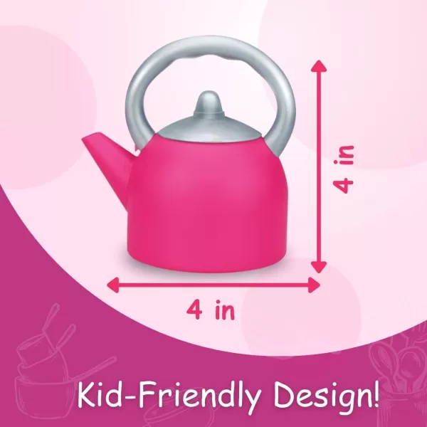 imagePink Play Kitchen Cookware Toys Pots and Pans Cooking Utensils Accessories Pretend Playset for Toddlers Kids Girls 13 Pcs