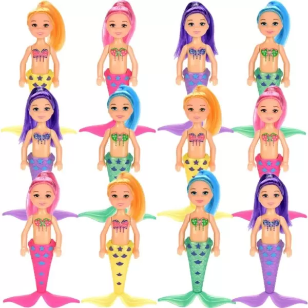 image12 Pack Mermaid Dolls Pretend Playset  6quot Mini Figures Toy Bundle Set with Removable Accessories  Ideal for Kids Girls Party Favors and Imaginative Playtime