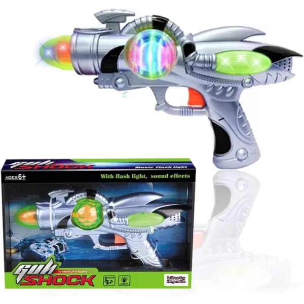 imageElectric Toy Space Gun Galactic Infinity Alien Blaster Pistol for Kids Pretend Play with Flashing LED Lights and Blasting Laser FX SoundsFX 1