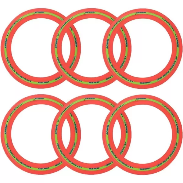 imageFlying Aero Discs 6 Pack Sports Outdoor Pro Flyer Rings  Plastic Toy Ultimate Glider Toss Game for Kids and Adults 11 inches