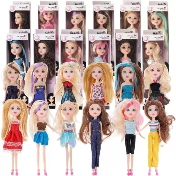 imageLiberty Imports 12 Pack American Fashion Beauty Dolls in Individual Boxes  10quot Girls Runway Divas Multipack Toys Bundle Bulk Party Favors Supplies 10quot