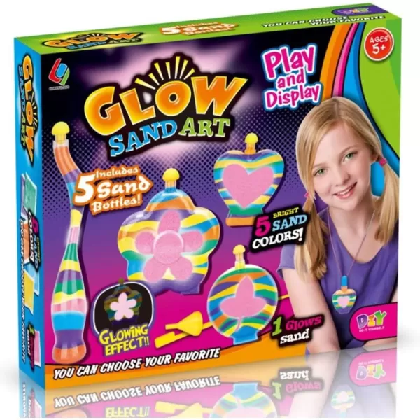 imageLiberty Imports Create Your Own Sand Art Kit DIY Arts and Crafts Activity  Includes 1 Glow Sand 5 Sand Art Bottles 5 Bright Sand Colors Designing Tool ampamp More