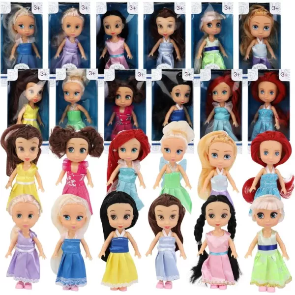 imageLiberty Imports Little Royal Princess Toddler Dolls with Dresses Girls Imaginative Pretend Play Small Dolls Party Favors Collection 6 Pack12 Pk  5