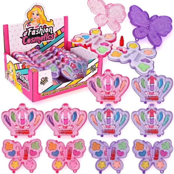 imageLiberty Imports Petite Girls Cosmetics Play Set  Washable and Non Toxic  Princess Real Makeup Kit with Case  Ideal Gift for Kids 12 Pack Favors