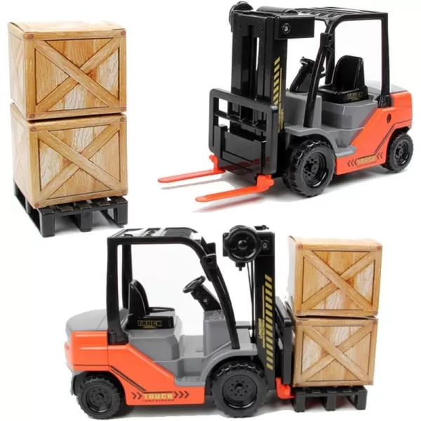 imageLiberty Imports Toy Forklift Truck with Pallet ampamp Cargo  122 Scale Friction Powered Wheels ampamp Manual Lifting Control  Warehouse Lifting Vehicle for Kids Play