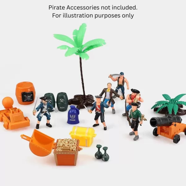image8 Piece Pirate Action Figures Playset in Assorted Poses and Weapons Fun Pirate Men Party Favor for Kids 35 inch