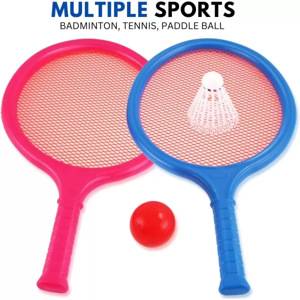 imageBadminton Racket Set for Kids Toddlers with 2 Paddles Ball and Birdie  Junior Kindergarten Student Outdoor Sports Tennis Racquet Play Game Beach Toys