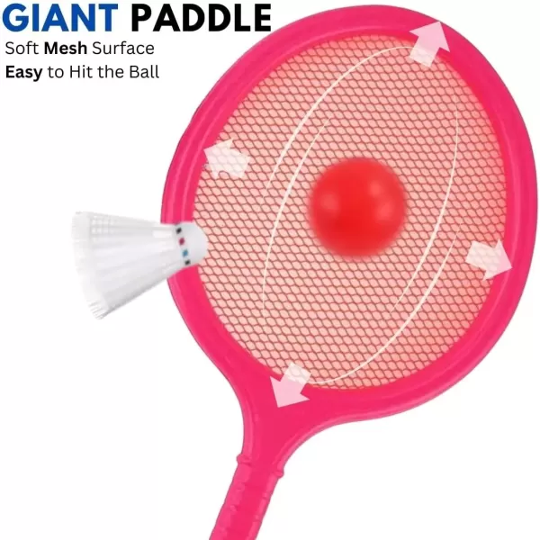 imageBadminton Racket Set for Kids Toddlers with 2 Paddles Ball and Birdie  Junior Kindergarten Student Outdoor Sports Tennis Racquet Play Game Beach Toys