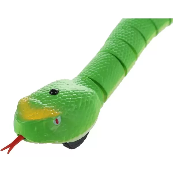 imageLiberty Imports 16 Inch Remote Control Rattle Snake Toy Realistic Reptile Robot with Egg Shaped Infrared Receiver RC Snake Prank Toy Ideal Gift for Kids or for Adults BlackGreen