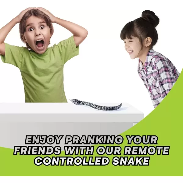imageLiberty Imports 16 Inch Remote Control Rattle Snake Toy Realistic Reptile Robot with Egg Shaped Infrared Receiver RC Snake Prank Toy Ideal Gift for Kids or for Adults BlackBlack