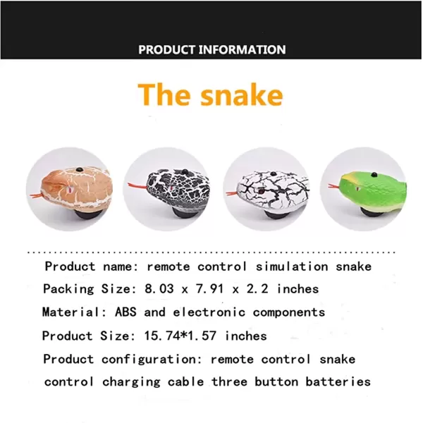imageLiberty Imports 16 Inch Remote Control Rattle Snake Toy Realistic Reptile Robot with Egg Shaped Infrared Receiver RC Snake Prank Toy Ideal Gift for Kids or for Adults BlackBlack