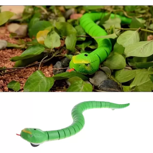 imageLiberty Imports 16 Inch Remote Control Rattle Snake Toy Realistic Reptile Robot with Egg Shaped Infrared Receiver RC Snake Prank Toy Ideal Gift for Kids or for Adults BlackGreen