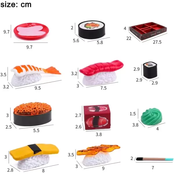 imageLiberty Imports Authentic Japanese Sushi Bento Box Pretend Play Dinner Food Set  19 Piece Cutting Food Toy Play Set for Kids