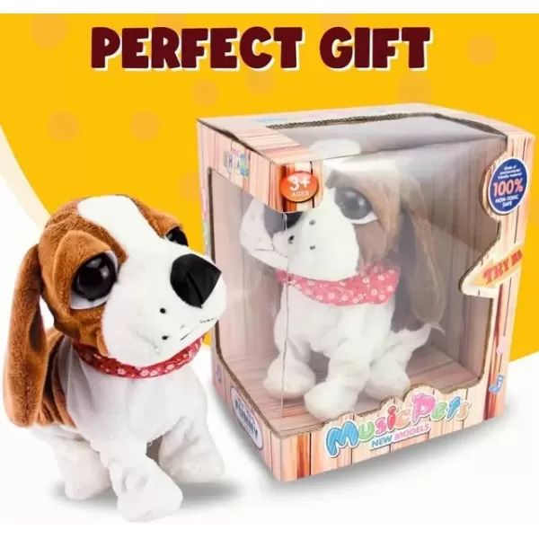 imageLiberty Imports Cute Interactive Puppy Dog Plush  Animated Walking Barking Sitting Electronic Toy Pet with Sound and Touch Control  Animal Companion for Kids