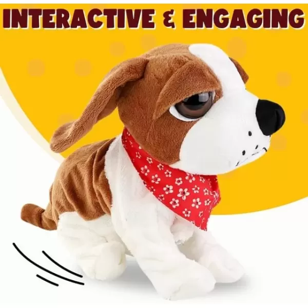 imageLiberty Imports Cute Interactive Puppy Dog Plush  Animated Walking Barking Sitting Electronic Toy Pet with Sound and Touch Control  Animal Companion for Kids
