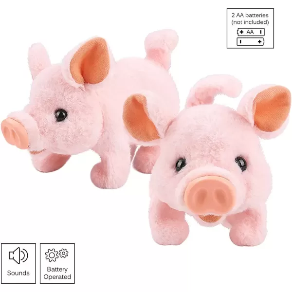 imageLiberty Imports My Pet Pig Electronic Plush Piggy Toy Piglet That Walks Wags Tail Wiggles Nose and Makes Oink Sounds for Kids Boys Girls