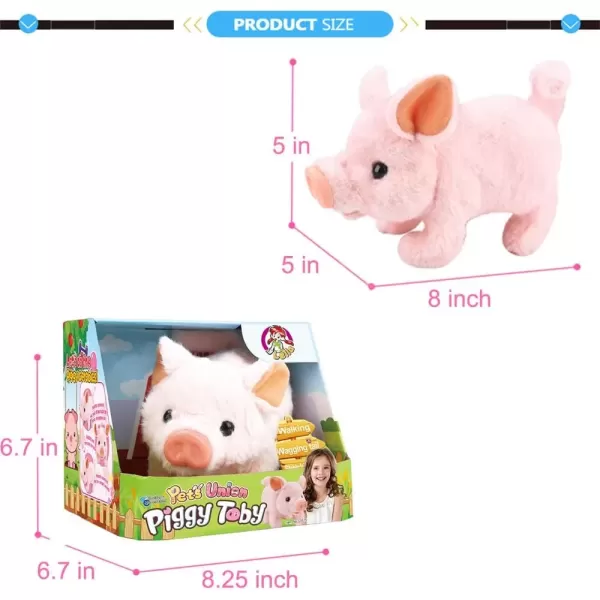 imageLiberty Imports My Pet Pig Electronic Plush Piggy Toy Piglet That Walks Wags Tail Wiggles Nose and Makes Oink Sounds for Kids Boys Girls