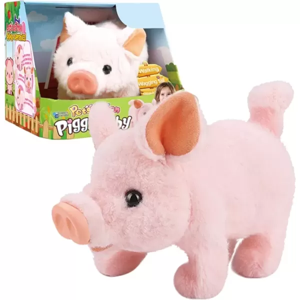 imageLiberty Imports My Pet Pig Electronic Plush Piggy Toy Piglet That Walks Wags Tail Wiggles Nose and Makes Oink Sounds for Kids Boys Girls