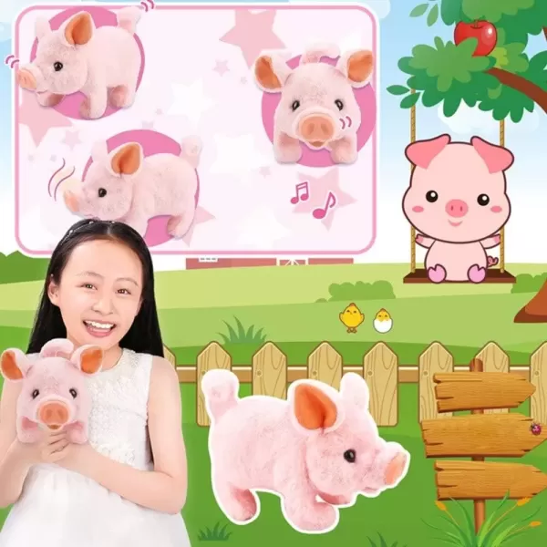 imageLiberty Imports My Pet Pig Electronic Plush Piggy Toy Piglet That Walks Wags Tail Wiggles Nose and Makes Oink Sounds for Kids Boys Girls