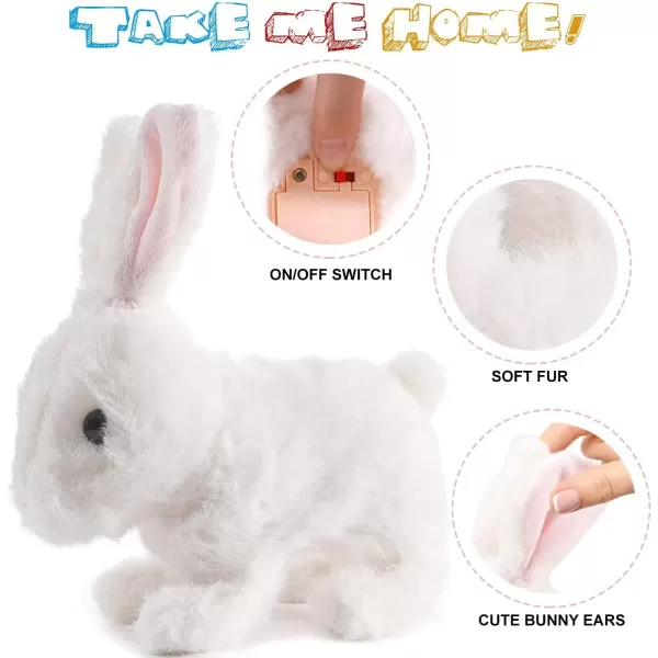 imageLiberty Imports Plush Bunny Rabbit Pet Electronic Toy  Walking Hopping Wiggle Ears Twitch Nose Sounds for Kids